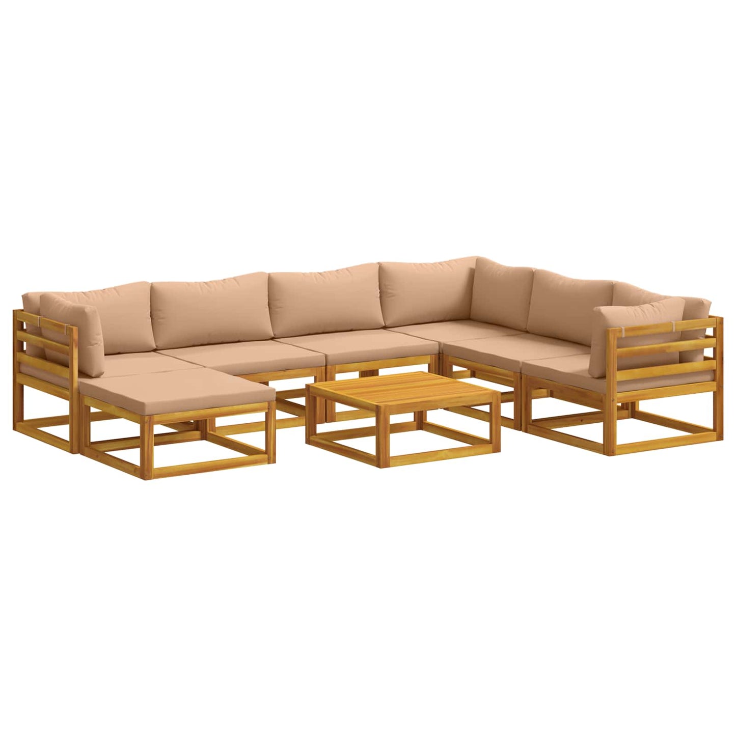 vidaXL Sofa Set 8 pcs Natural Solid Acacia Wood