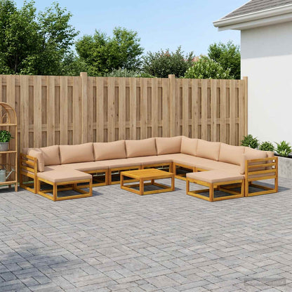 vidaXL Sofa Set 11 pcs Natural Solid Acacia Wood