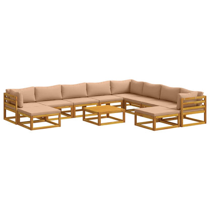 vidaXL Sofa Set 11 pcs Natural Solid Acacia Wood