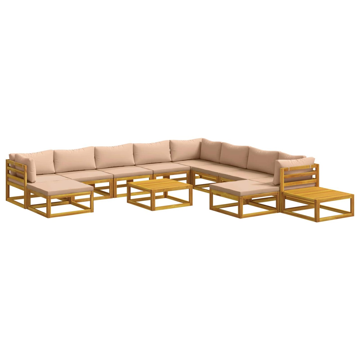 vidaXL Sofa Set 12 pcs Natural Solid Acacia Wood