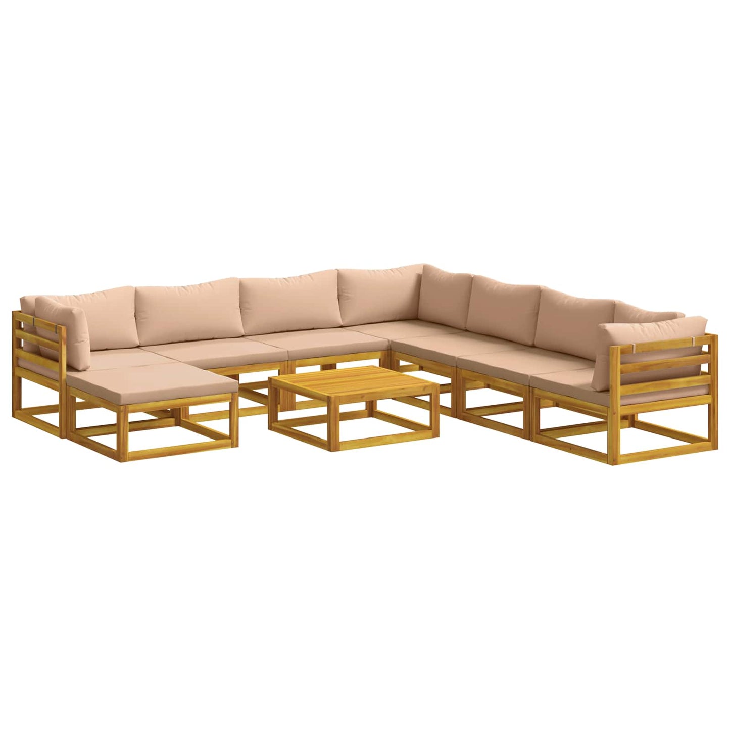 vidaXL Sofa Set 9 pcs Natural Solid Acacia Wood