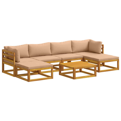 vidaXL Sofa Set 7 pcs Natural Solid Acacia Wood