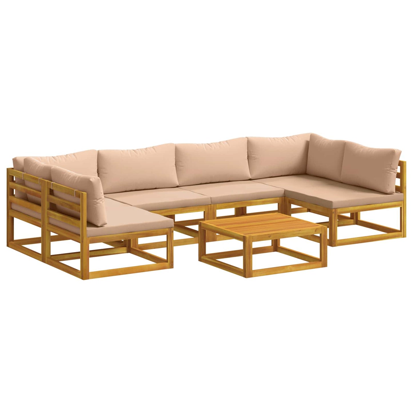vidaXL Sofa Set 7 pcs Natural Solid Acacia Wood