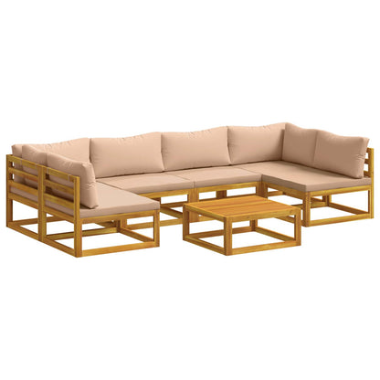 vidaXL Sofa Set 7 pcs Natural Solid Acacia Wood