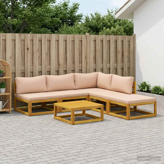 vidaXL Sofa Set 6 pcs Natural Solid Acacia Wood