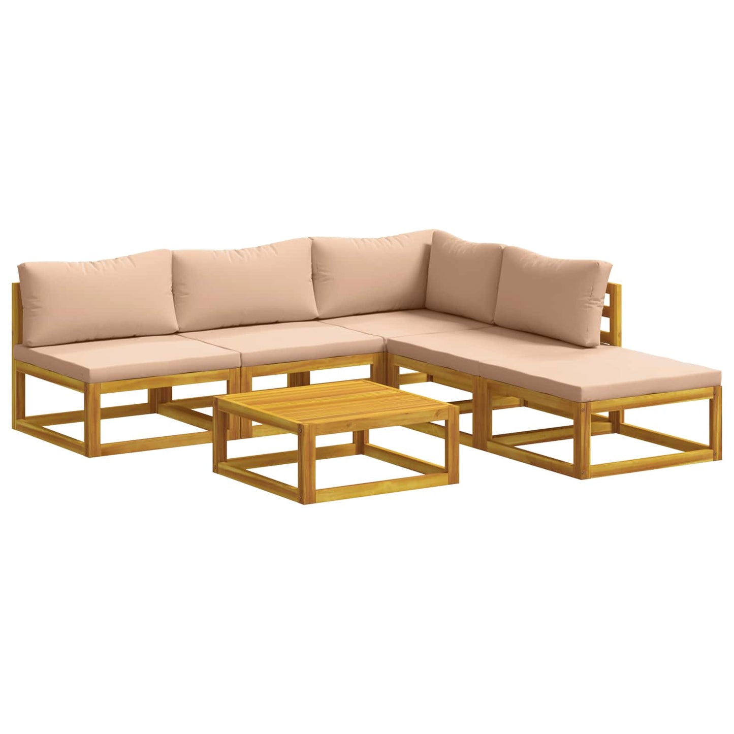 vidaXL Sofa Set 6 pcs Natural Solid Acacia Wood