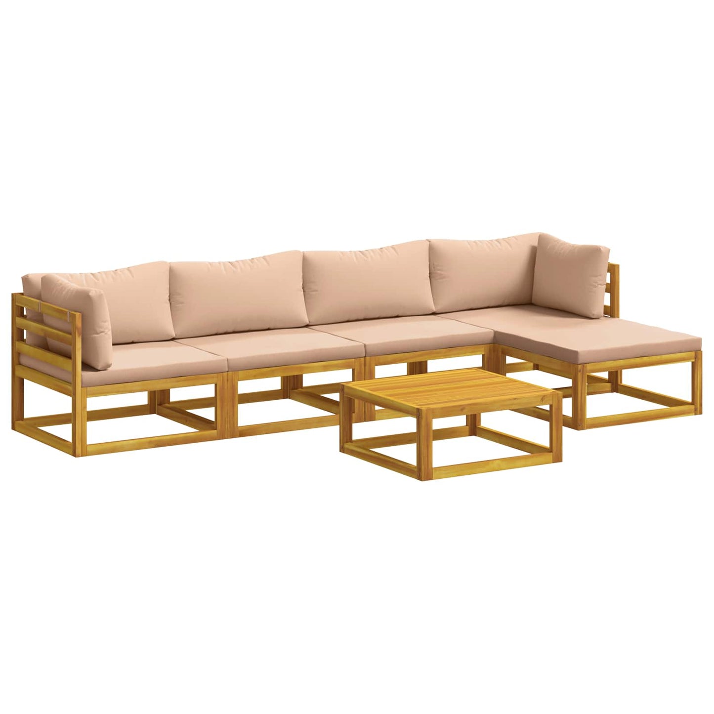 vidaXL Sofa Set 6 pcs Natural Solid Acacia Wood