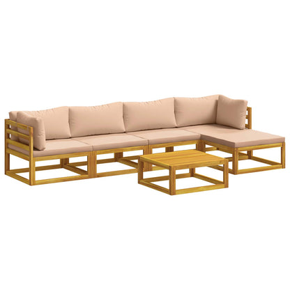 vidaXL Sofa Set 6 pcs Natural Solid Acacia Wood
