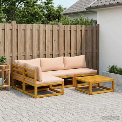 vidaXL Sofa Set 5 pcs Natural Solid Acacia Wood