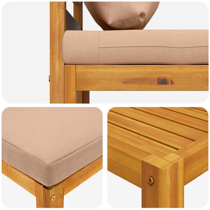 vidaXL Sofa Set 4 pcs Natural Solid Acacia Wood