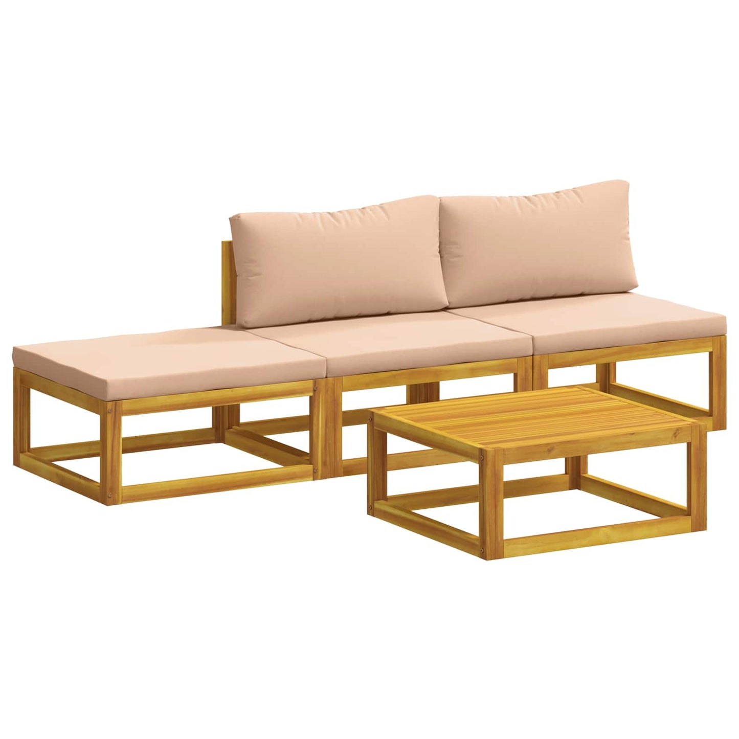 vidaXL Sofa Set 4 pcs Natural Solid Acacia Wood