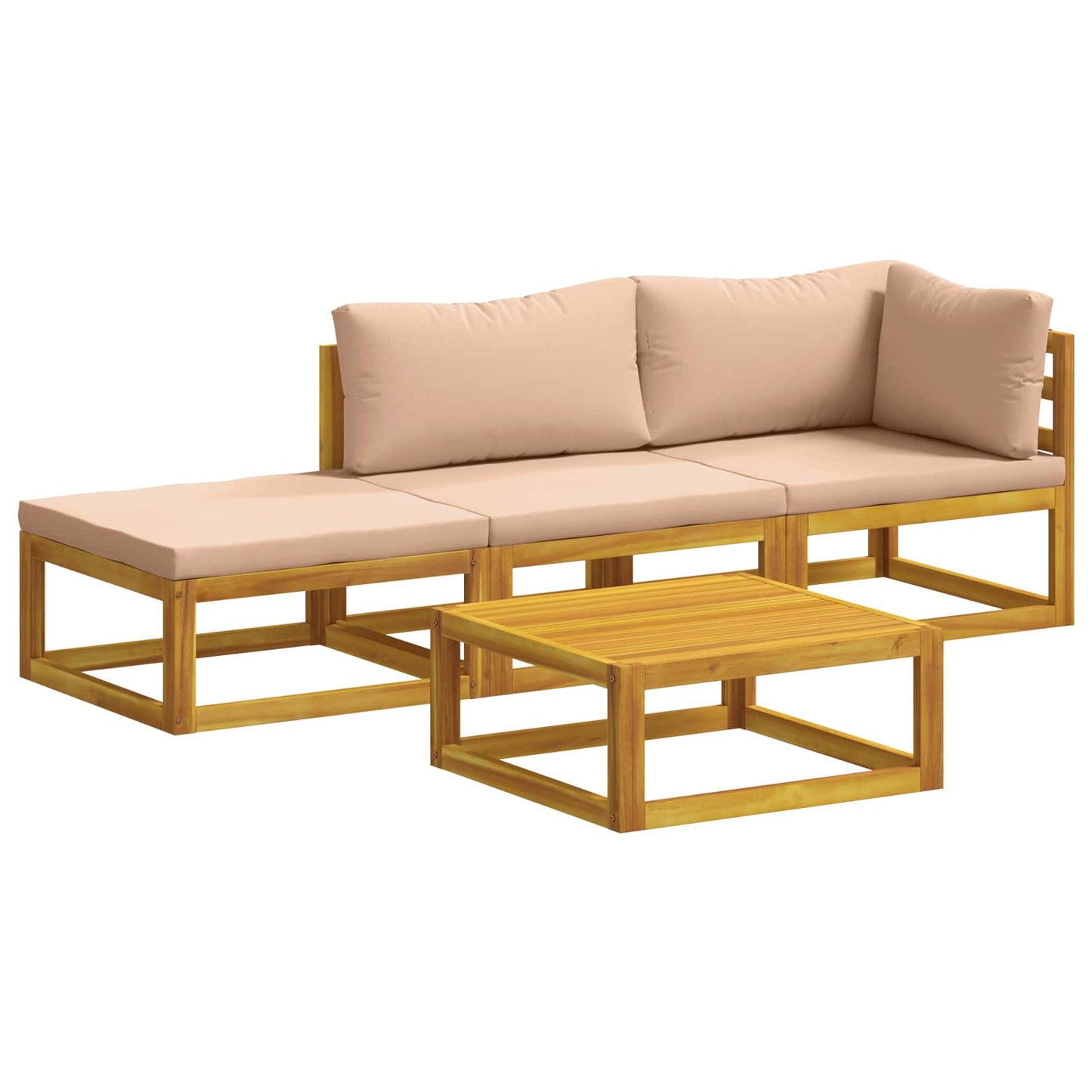 vidaXL Sofa Set 4 pcs Natural Solid Acacia Wood
