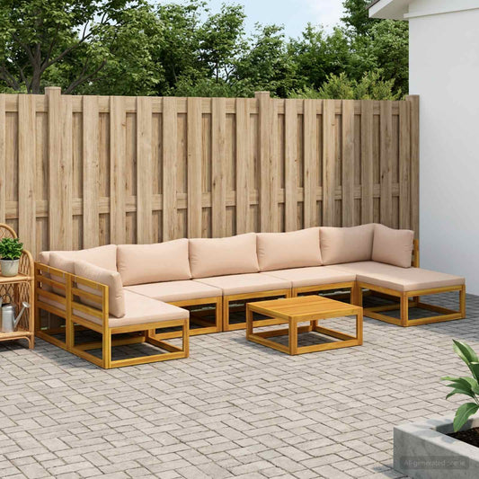 vidaXL Sofa Set 8 pcs Natural Solid Acacia Wood