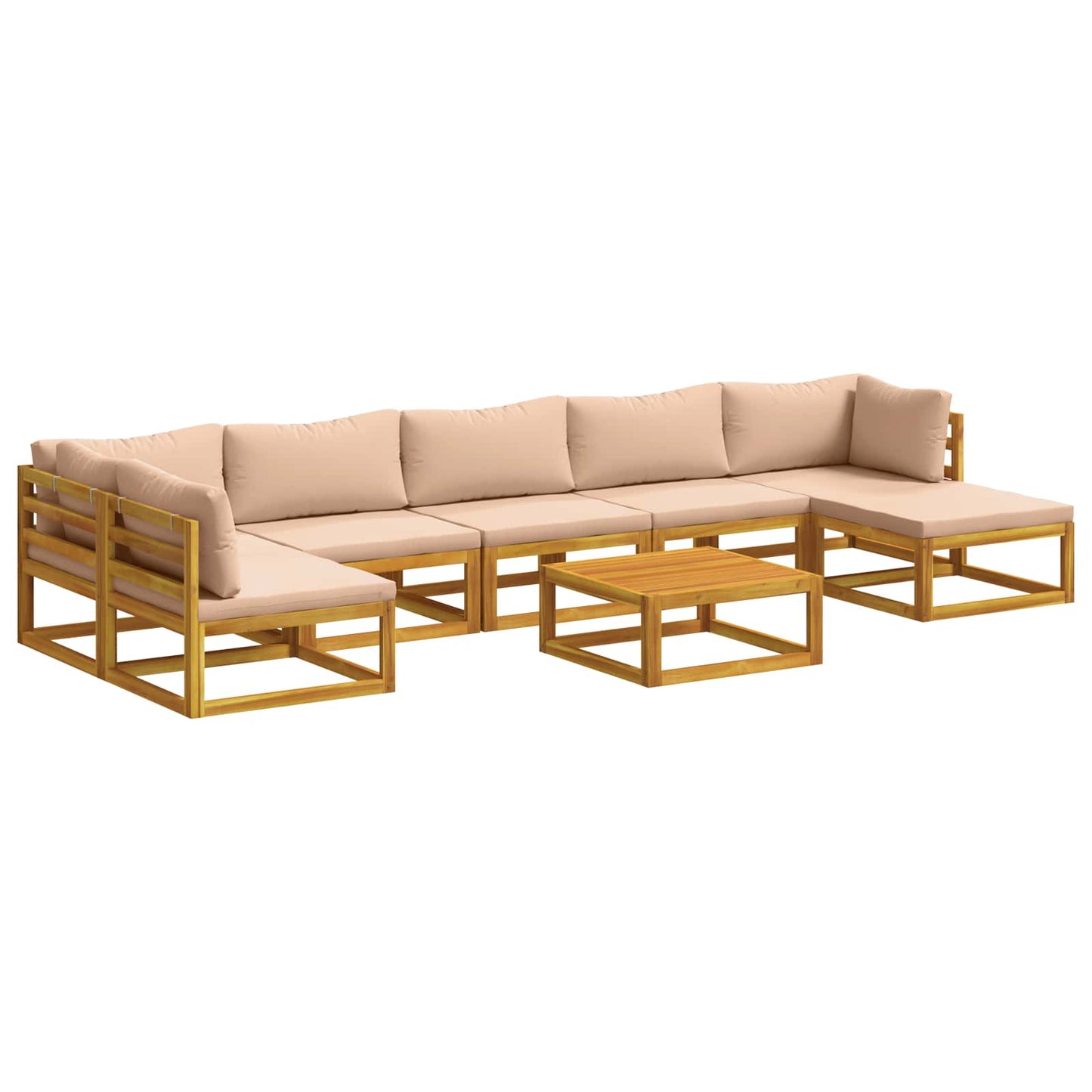 vidaXL Sofa Set 8 pcs Natural Solid Acacia Wood
