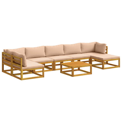 vidaXL Sofa Set 8 pcs Natural Solid Acacia Wood