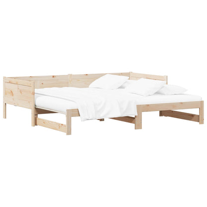 vidaXL Pull-out Day Bed Natural 180 x 200 cm Solid Pine Wood