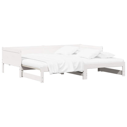 vidaXL Pull-out Day Bed White 180 x 200 cm Solid Pine Wood