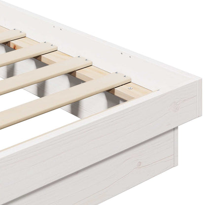 vidaXL Bed Frame White 200 x 200 cm Solid Pine Wood