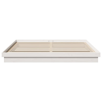 vidaXL Bed Frame White 200 x 200 cm Solid Pine Wood