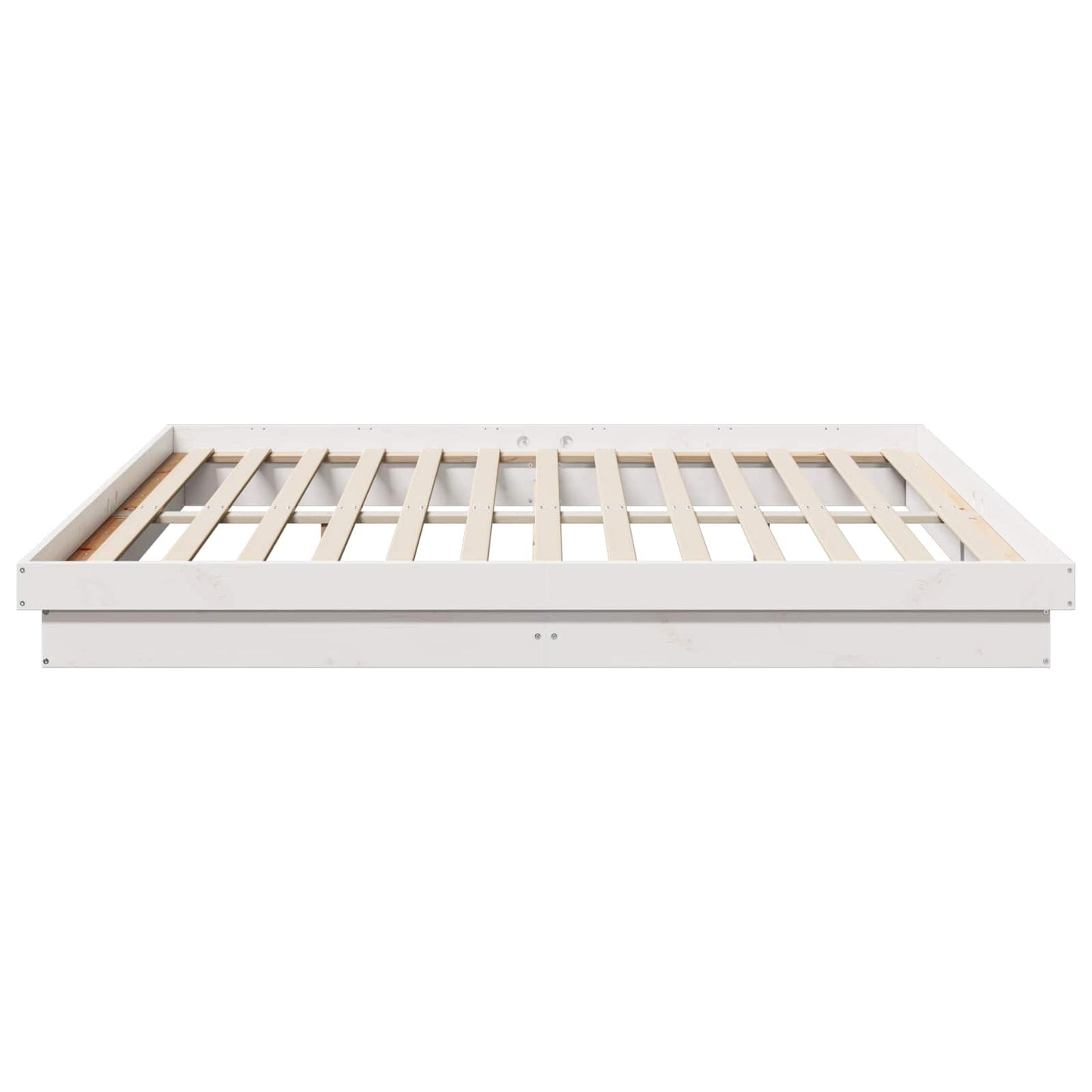 vidaXL Bed Frame White 200 x 200 cm Solid Pine Wood