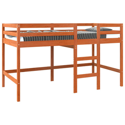 vidaXL Loft Bed Wax Brown 90 x 190 cm Solid Pine Wood
