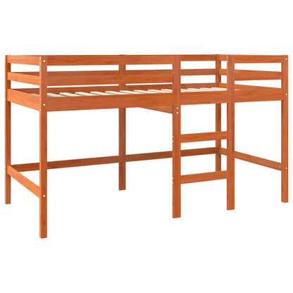 vidaXL Loft Bed Wax Brown 90 x 190 cm Solid Pine Wood