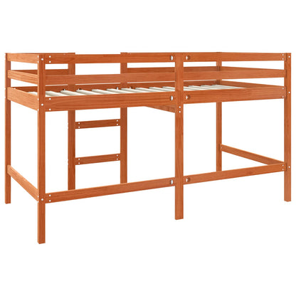 vidaXL Loft Bed Wax Brown 90 x 190 cm Solid Pine Wood