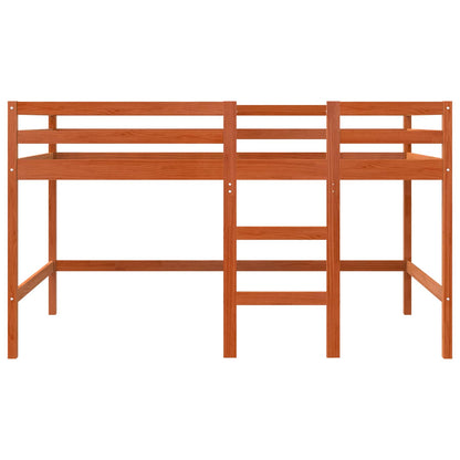 vidaXL Loft Bed Wax Brown 90 x 190 cm Solid Pine Wood