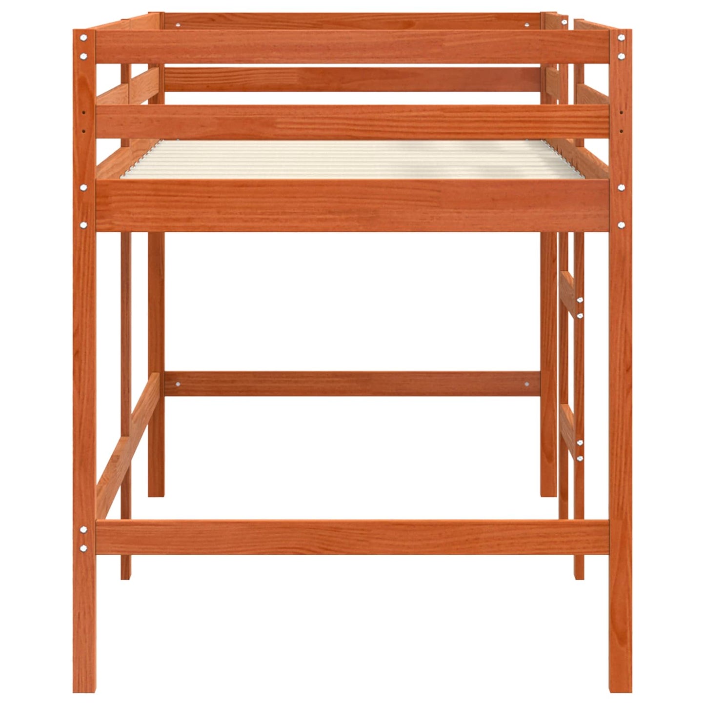 vidaXL Loft Bed Wax Brown 90 x 190 cm Solid Pine Wood