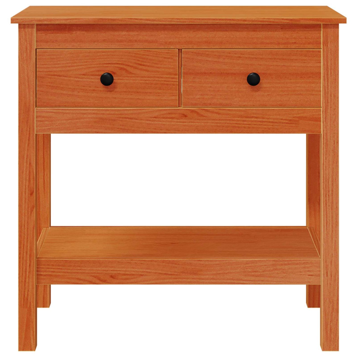 vidaXL Console Table Wax Brown 75 x 35 x 75 cm Soild Pine Wood