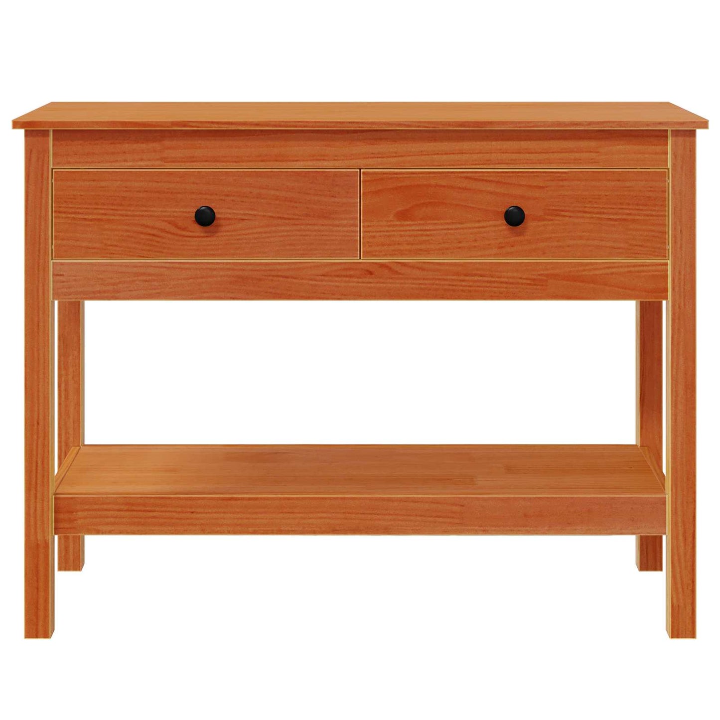 vidaXL Console Table Wax Brown 100 x 35 x 75 cm Soild Pine Wood