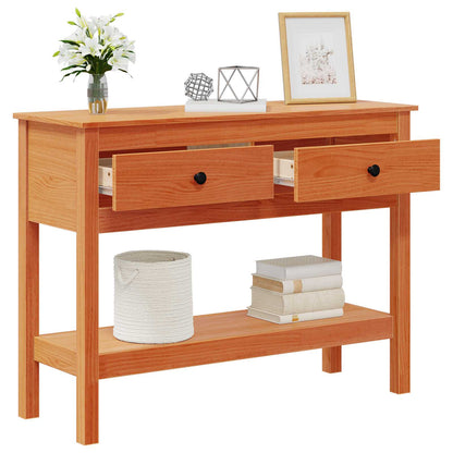 vidaXL Console Table Wax Brown 100 x 35 x 75 cm Soild Pine Wood