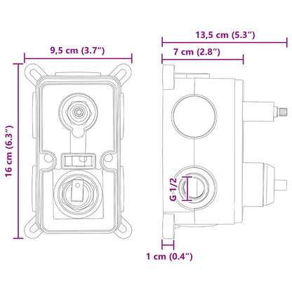 vidaXL Concealed Shower System (Square) Silver Stainless Steel 201