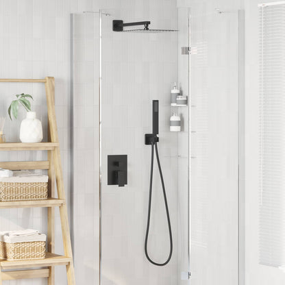 vidaXL Concealed Shower System (Square) Black Stainless Steel 201