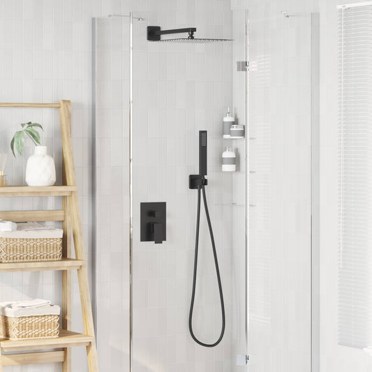 vidaXL Concealed Shower System (Square) Black Stainless Steel 201