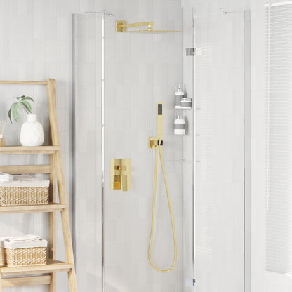 vidaXL Concealed Shower System (Square) Gold Stainless Steel 201
