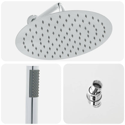 vidaXL Concealed Shower System (Round) Silver Stainless Steel 201