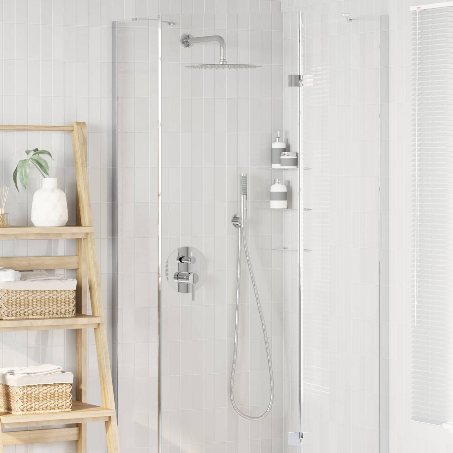 vidaXL Concealed Shower System (Round) Silver Stainless Steel 201
