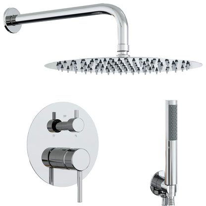 vidaXL Concealed Shower System (Round) Silver Stainless Steel 201