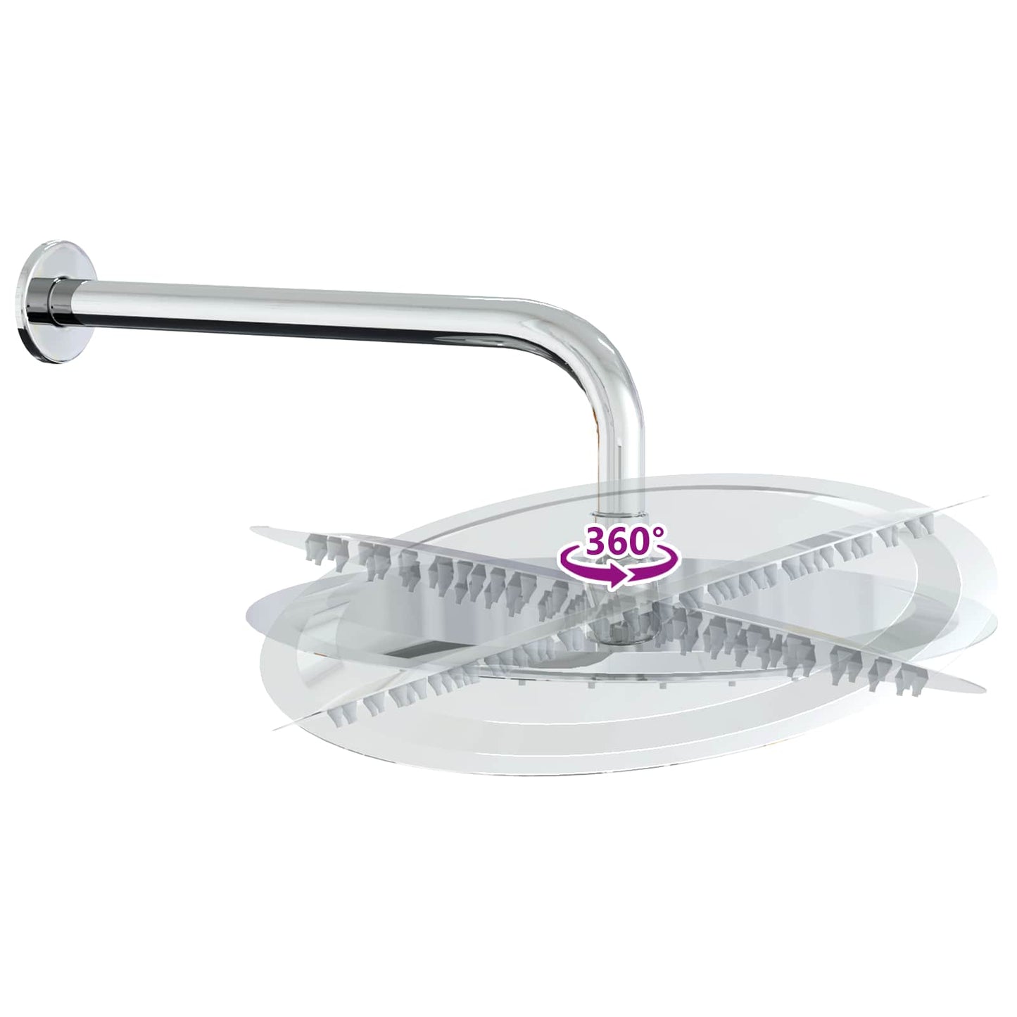 vidaXL Concealed Shower System (Round) Silver Stainless Steel 201
