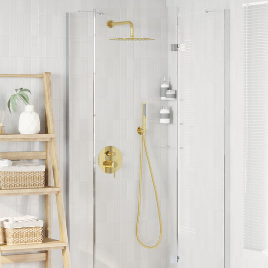vidaXL Concealed Shower System (Round) Gold Stainless Steel 201