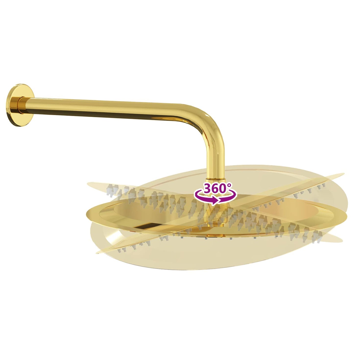 vidaXL Concealed Shower System (Round) Gold Stainless Steel 201