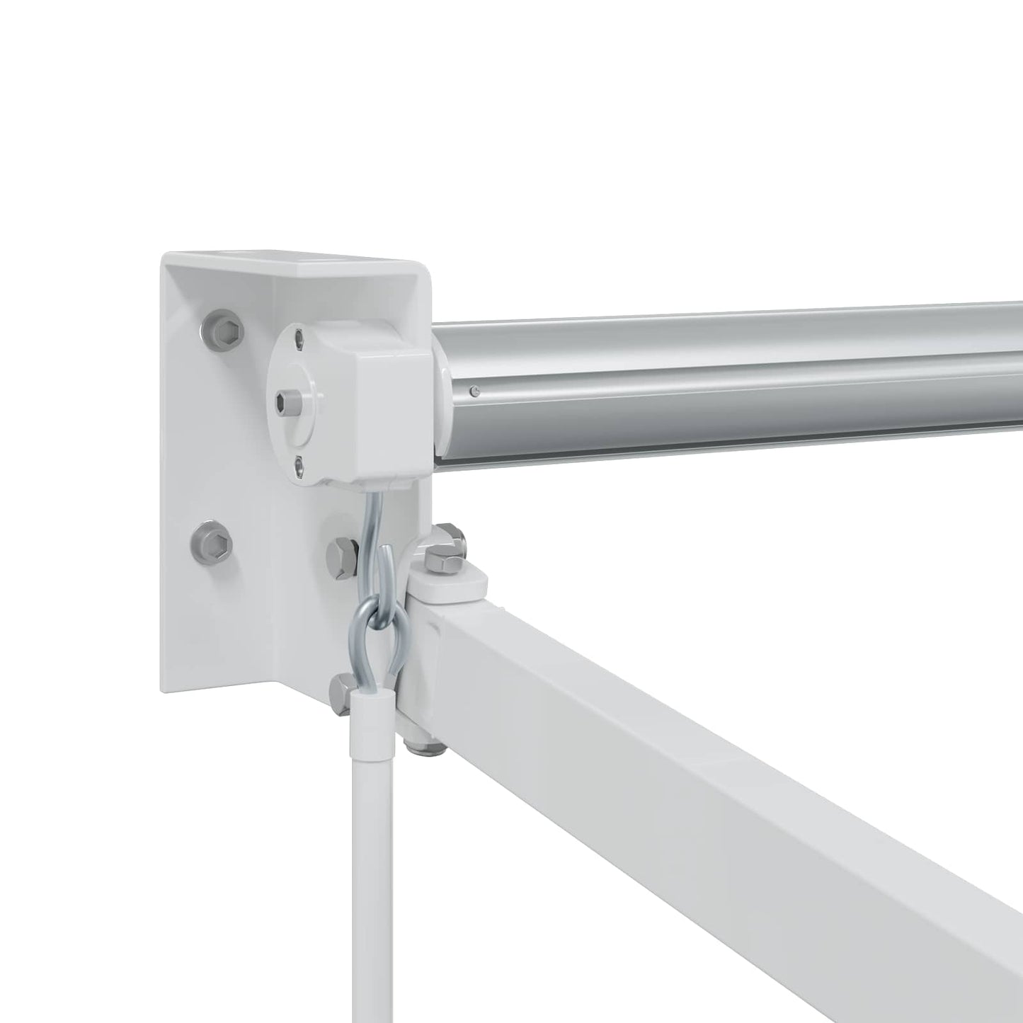 vidaXL Manual Retractable Awning Frame White 4 x 2 m Aluminium