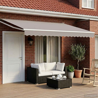 vidaXL Manual Retractable Awning Frame White 4 x 2 m Aluminium