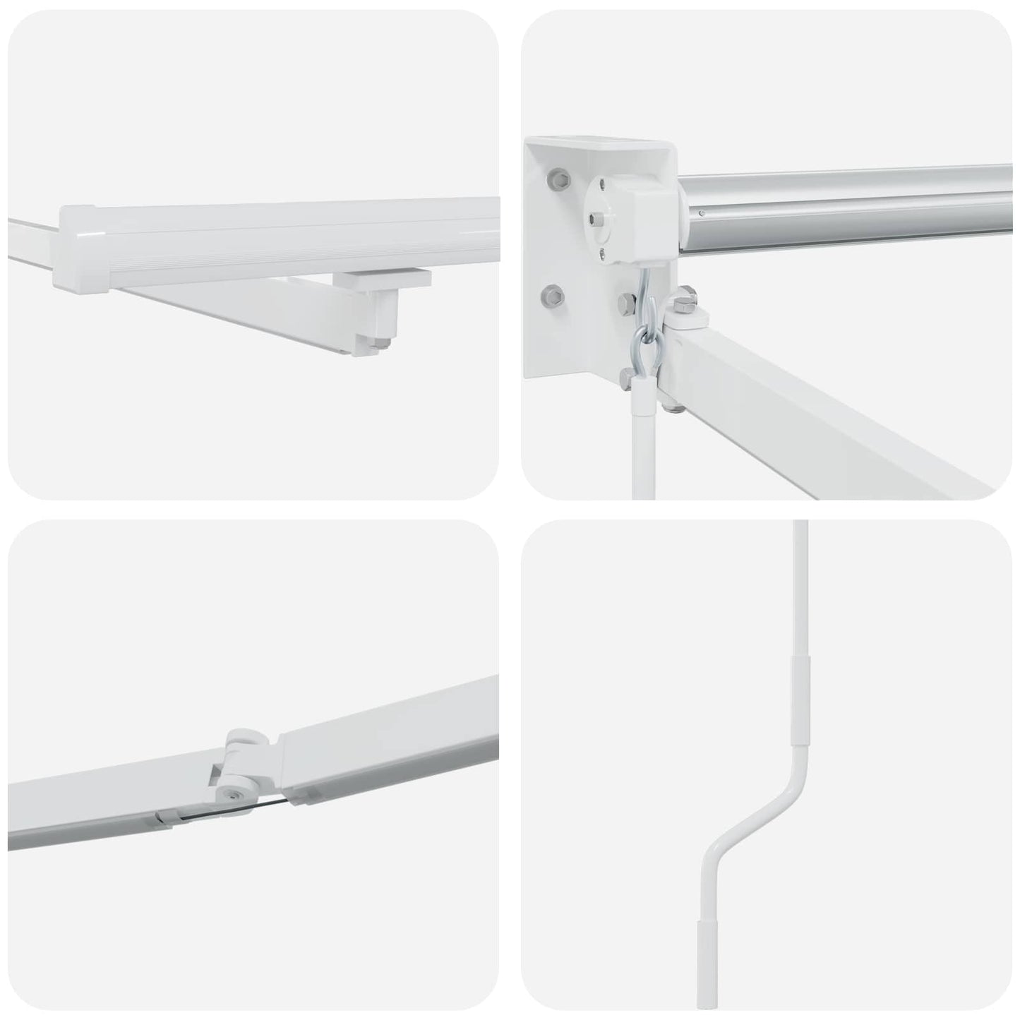 vidaXL Electric Retractable Awning Frame White 3 x 2 m Aluminium