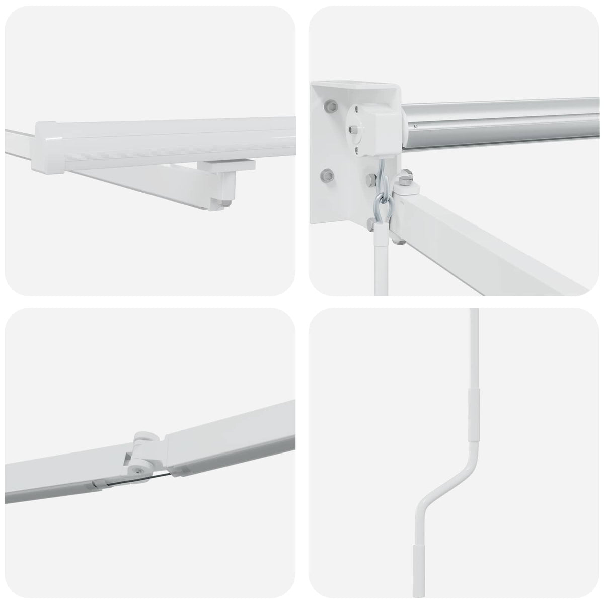 vidaXL Manual Awning Frame with Solar LED 3.5 x 2.5 m White