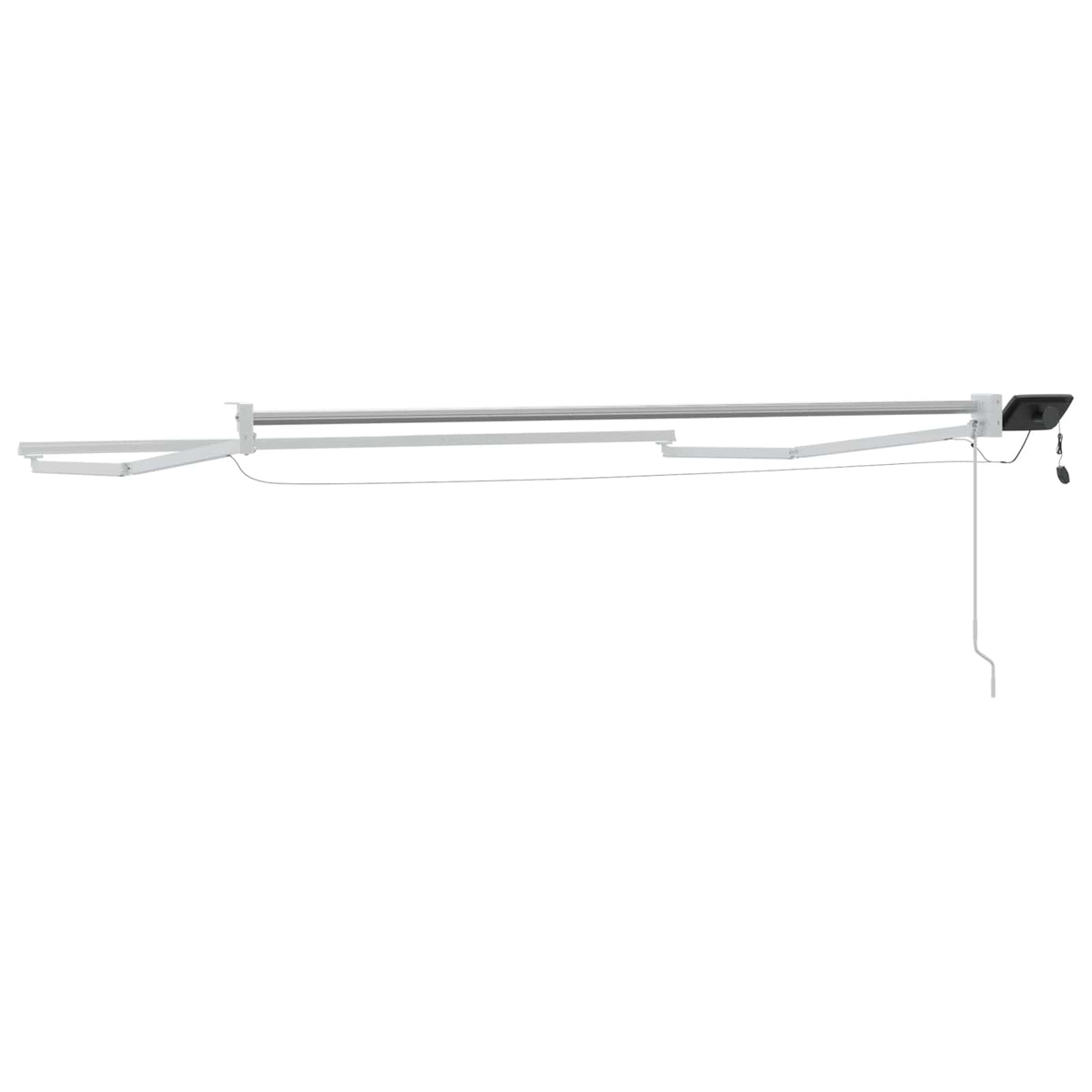 vidaXL Manual Awning Frame with Solar LED 3.5 x 2.5 m White