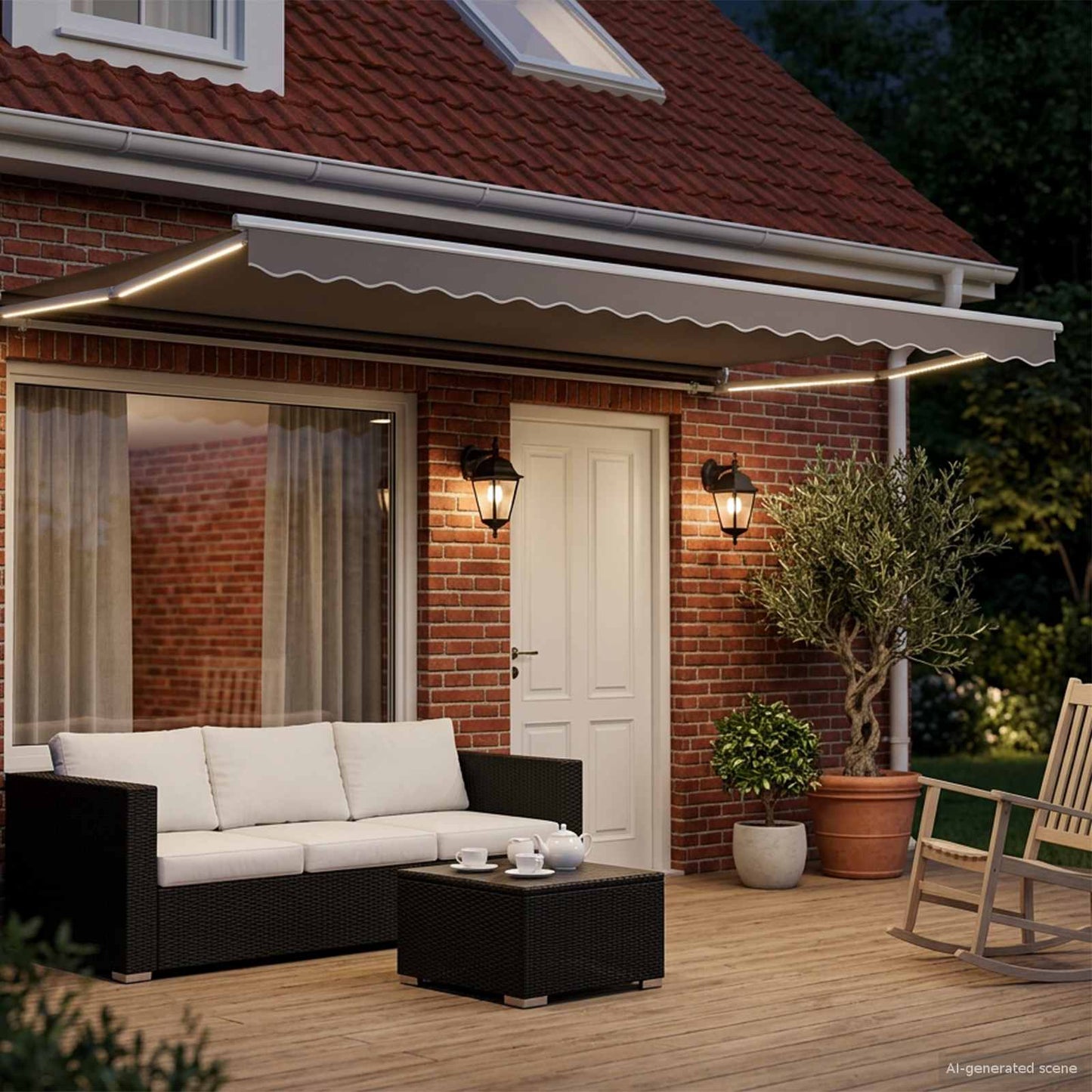 vidaXL Electric Retractable Awning Frame White 4.5 x 3 m Aluminium