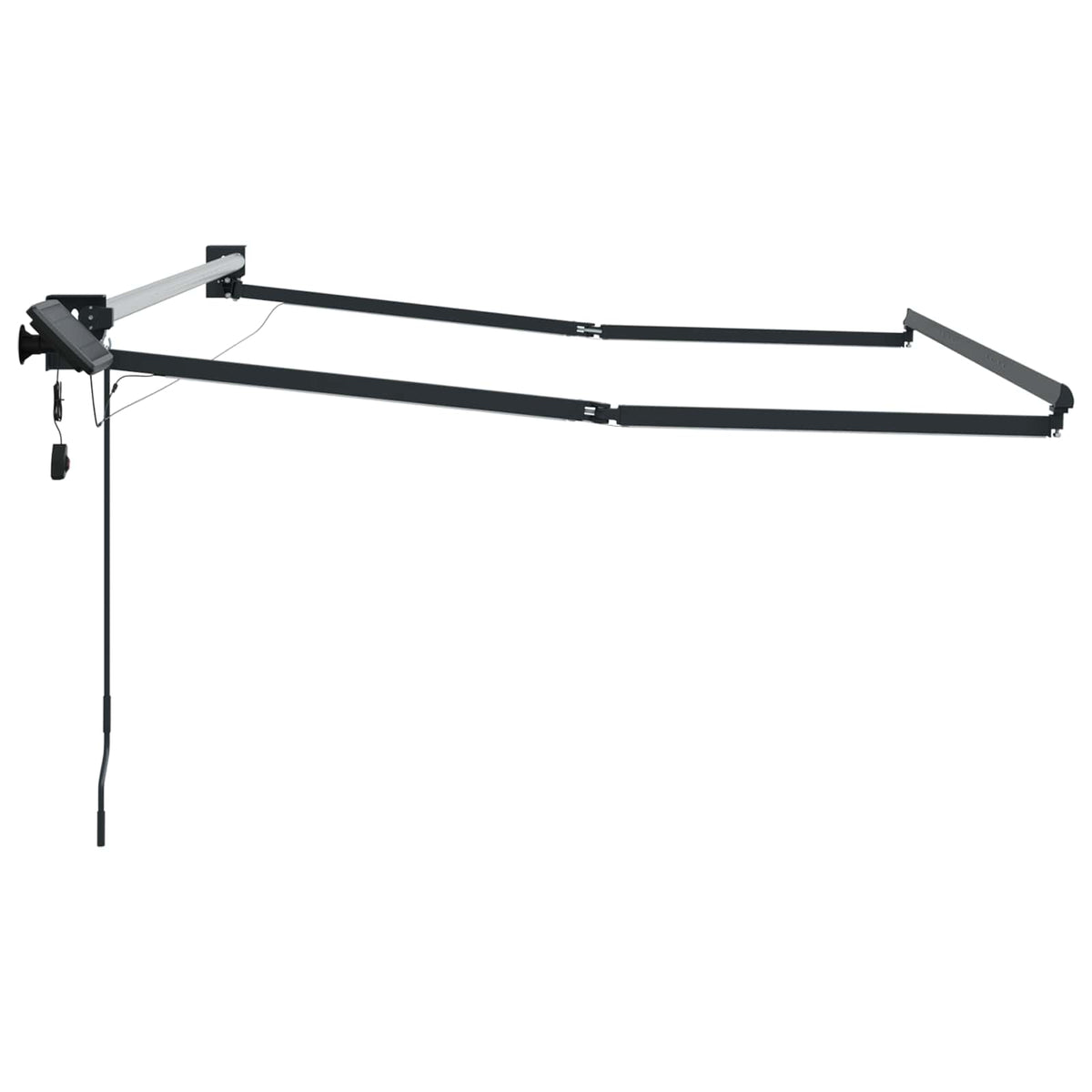 vidaXL Manual Awning Frame with Solar LED 3 x 2.5 m Anthracite