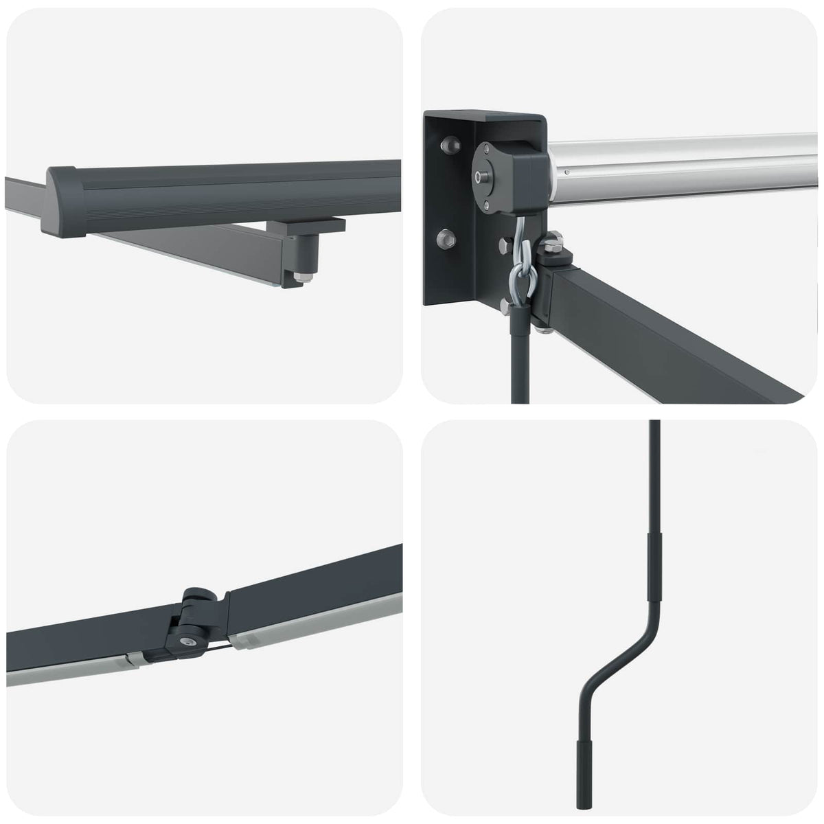 vidaXL Electric Retractable Awning Frame Anthracite 4 x 3 m Aluminium